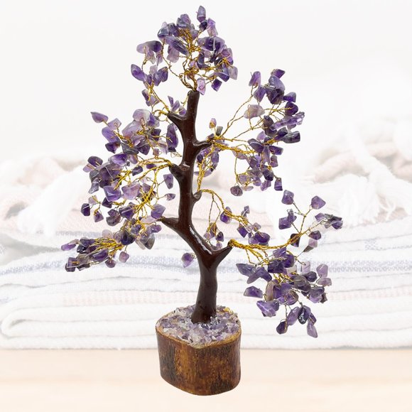 Amethyst Chakra Healing Crystal Bonsai Money Tree - 9" for Spiritual Feng Shui - Picture 5 of 7